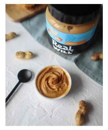 Real Will Creamy peanut paste without sugar 500 grams - Buy Online on GoSupps.com