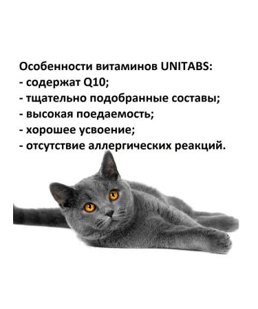 Unitabs U301 Biotinplus with Q10 Vitamins for cats with biotin and taurin - Buy Online on GoSupps.com