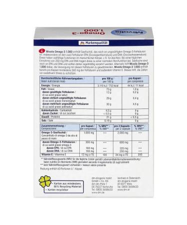 Mivolis omega-3 (1000 units) 60 capsules 85g - Buy Online on GoSupps.com