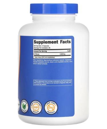 Nutricost D-ribose D-Ribose 2800 mg 240 capsules - Buy Online on GoSupps.com
