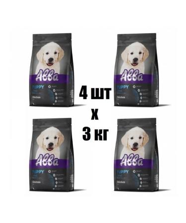 Abba (4 pcs) 3 kg Prem dry chicken for large puppies
