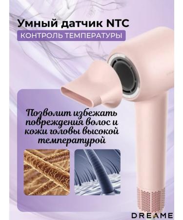 Dreame Hairdryer Gleam Pink 1600 V fenger ionization - Buy Online on GoSupps.com