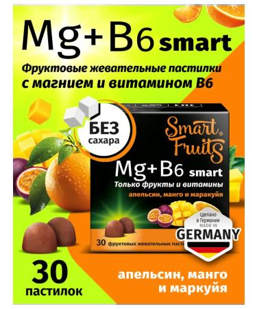 Smart Fruits Smart Fruts Magnesium + B6 Smart fruit 30pcs