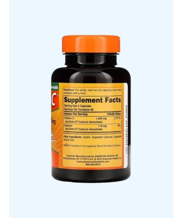 American Health Esther-s vitamin C Ester-C 500 mg 120 capsules - Buy Online on GoSupps.com