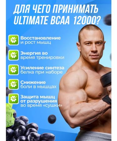 Ultimate Nutrition Ultimate BCAA 2 1 1 12000 457G grapes bzaa powder - Buy Online on GoSupps.com