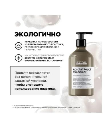 L'Oreal Professionnel ABSOLUT Repair Molecular 500 shampoo - Buy Online on GoSupps.com