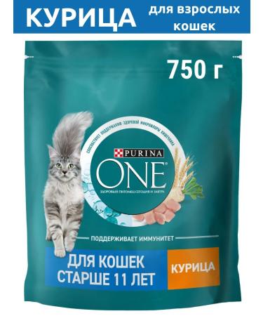 PURINA ONE Dry food for adult cats over 11 years 750 g chicken