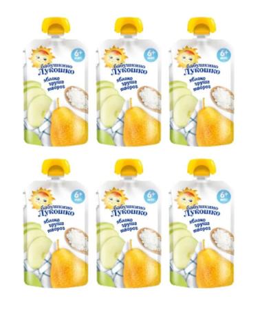 grandma's basket Puree fruit apple-brigade-rod 90 g 6 pcs