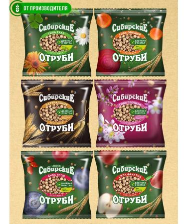 Siberian fiber Bran crispy fruit power 4 pcs x100 g - Buy Online on GoSupps.com