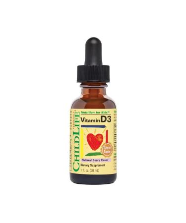 ChildLife Essentials Vitamin D3 for children Taste natural berries 500 IU 30 ml - Buy Online on GoSupps.com