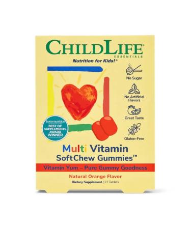 ChildLife Essentials Multivitamins for children taste orange 27 tablets - Buy Online on GoSupps.com