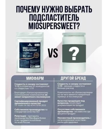 Miopharm Sugar substitute Miosupersweet 500 g Bio sweetener - Buy Online on GoSupps.com