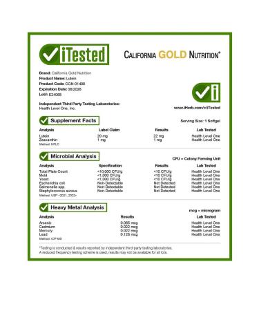 California Gold Nutrition lutein zeaxanthin - Buy Online on GoSupps.com