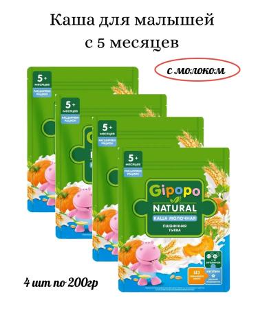 GIPOPO Porridge wheat milk pumpkin 200g 4pcs