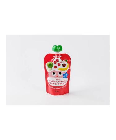 VkusVill Puree from apples banana raspberries and cherries 90 g
