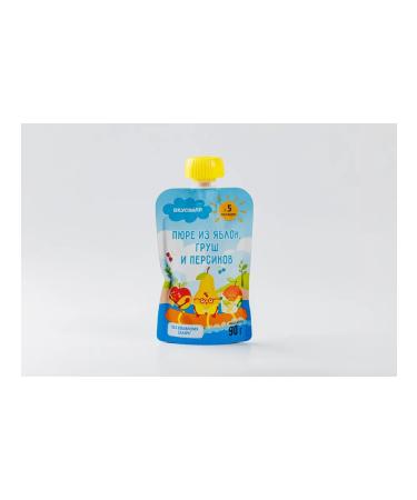 VkusVill Puree from apples pears and peaches 90 g - Buy Online on GoSupps.com