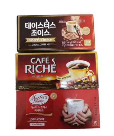 A set of Korean coffee 3 in 1 soluble (60pcs 12g)