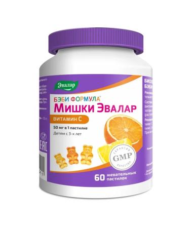 Evalar Baby formula of Bear vitamin-s chewing loaf 60 pcs
