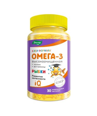 Evalar Baby Formula fish omega-3 roster chewing 30 pcs