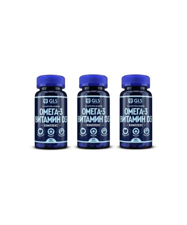 GLS pharmaceuticals Omega 3 vitamin D3 60 capsules 3 pcs