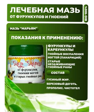 Maryam Ointment against boils and purulent wounds with goose fat