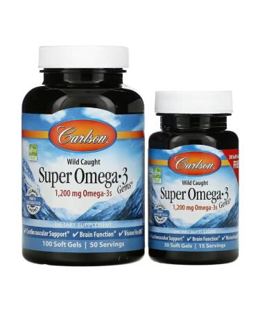 Carlson Fish oil Super Omega-3 Gems 1200 Mg 100+30 Softgels