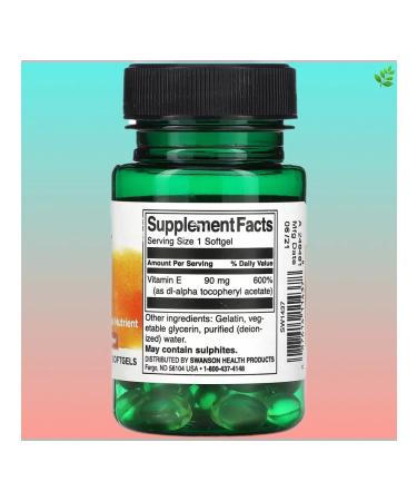 Swanson Vitamin E 90 mg (200 IU) 60 soft tablets - Buy Online on GoSupps.com