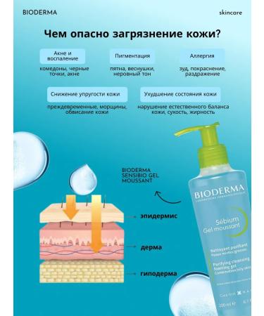 BIODERMA SEBIUM Sebium cleansing gel for oily skin 200 ml - Buy Online on GoSupps.com