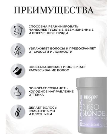 Dixson Dikso Blonde Mask against Hair yellowness 500 ml - Buy Online on GoSupps.com