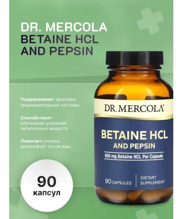 Dr Mercola Betaine HCl and Pepsin - Betain 90 capsules