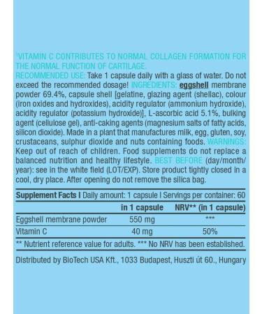 BioTechUSA Eggshell powder + vitamin C Eggshell Membrane 60 K - Buy Online on GoSupps.com