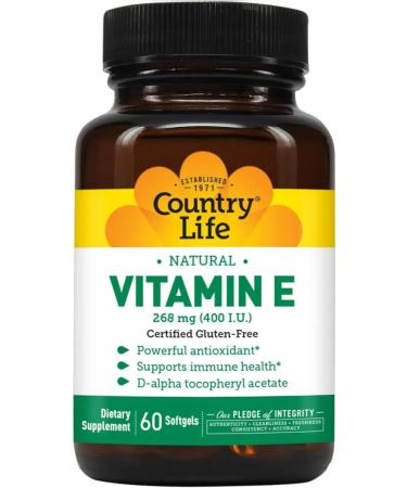 Country Life Vitamin E (Vitamin E) 400iu 60 Capsule - Buy Online on GoSupps.com
