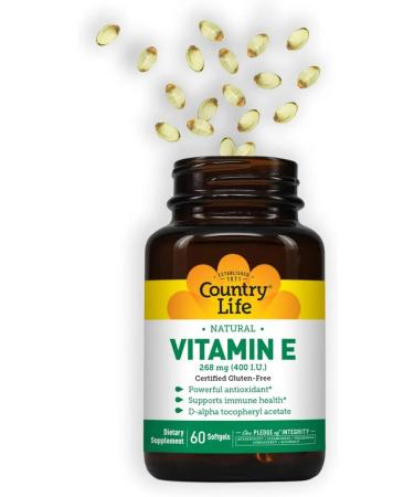 Country Life Vitamin E (Vitamin E) 400iu 60 Capsule - Buy Online on GoSupps.com