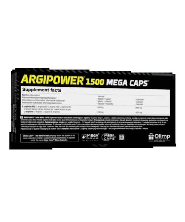 Olimp Sport Nutrition Arginine Argipower 1500 Mega Caps 120 caps - Buy Online on GoSupps.com
