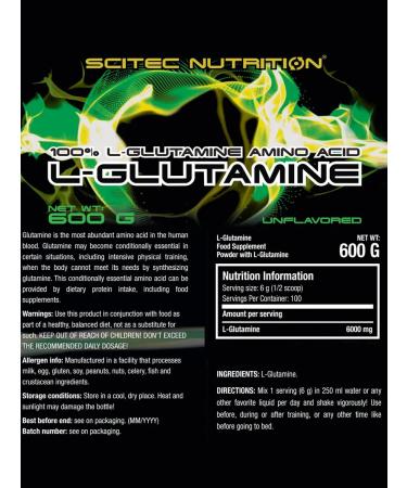 Scitec Nutrition Glutamine L-Glutamine 600 g - Buy Online on GoSupps.com