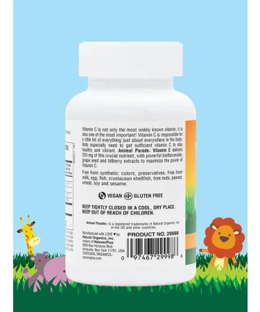 Nature's Plus Animal Parade Vitamin C for children 250 mg 90 tablets - Buy Online on GoSupps.com
