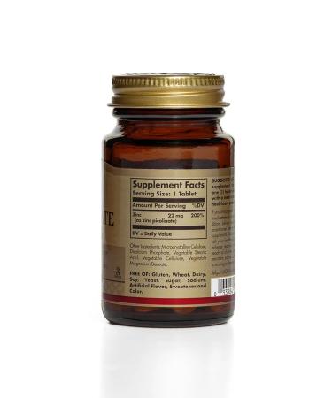 SOLGAR Picoline zinc 22 mg tablets 100 pcs - Buy Online on GoSupps.com