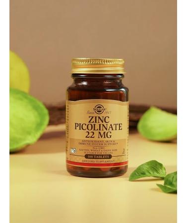 SOLGAR Picoline zinc 22 mg tablets 100 pcs - Buy Online on GoSupps.com