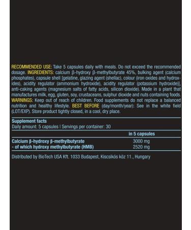 BioTechUSA HMB hydroxymethylbutirate 150 capsules - Buy Online on GoSupps.com