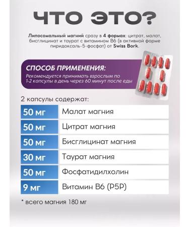 SwissBork Vitamins MAG-5X Liposomal magnesium (4 forms) - Buy Online on GoSupps.com