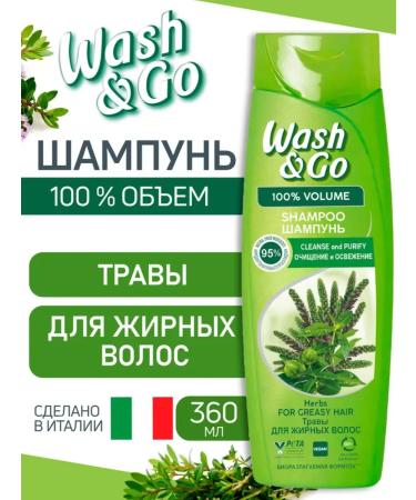 Wash&GO Fatty hair shampoo with herbs 360 ml - Buy Online on GoSupps.com