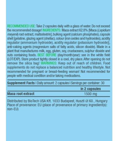 BioTechUSA Maka Peruvian Maca 60 capsules - Buy Online on GoSupps.com