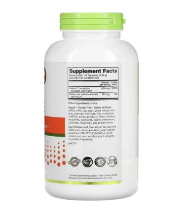 NutriBiotic Sodium ascorbate vitamin C 454 g Askorbat sodium - Buy Online on GoSupps.com