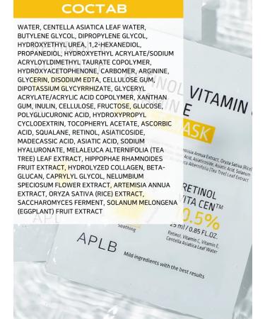 APLB Fabric face masks with retinol and vitamin C 10 pcs - Buy Online on GoSupps.com