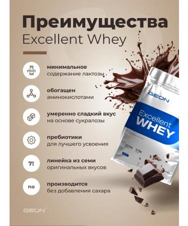 Geon Protein Excellent Whey Chocolate 920 gr - Buy Online on GoSupps.com