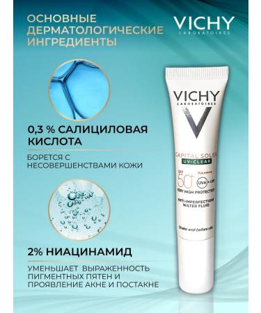 Vichy Sun-protective fluid Capital Soleil Uv-Clear SPF 50+ 15ml - Buy Online on GoSupps.com