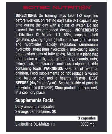 Scitec Nutrition Citrullin Malat Citrulline Malate 90 caps - Buy Online on GoSupps.com