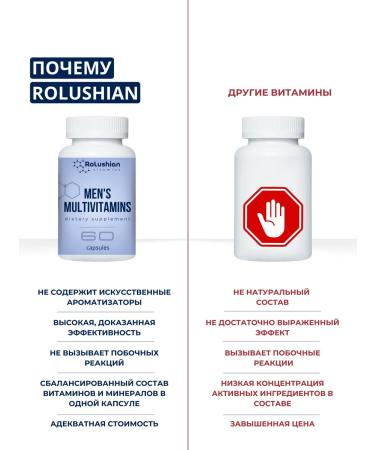 RoLushian Vitamins for men complex "Mens Multivitamins" - Buy Online on GoSupps.com