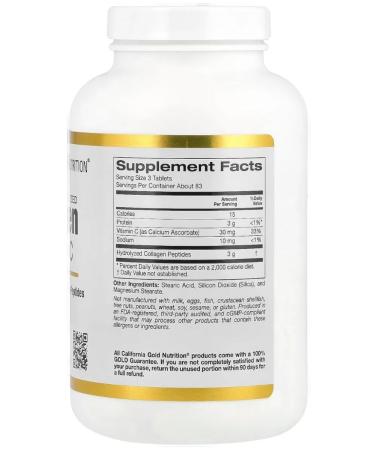 California Gold Nutrition Hydrolyzed Collagen Type I III 250 Tablets (collagen) - Buy Online on GoSupps.com