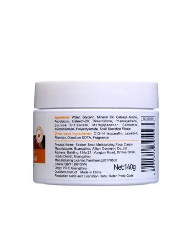 sadoer Face cream moisturizing with a snail extract 140 g - Buy Online on GoSupps.com